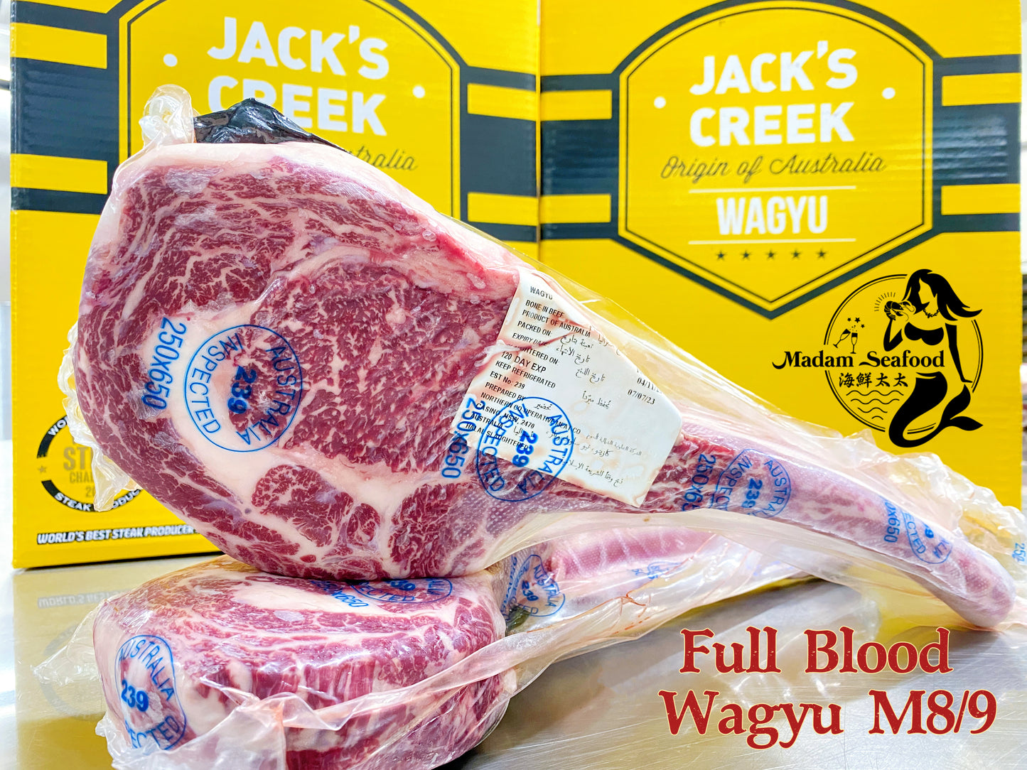 Jack's Creek Purebred Wagyu M8/9 Tomahawk Steak