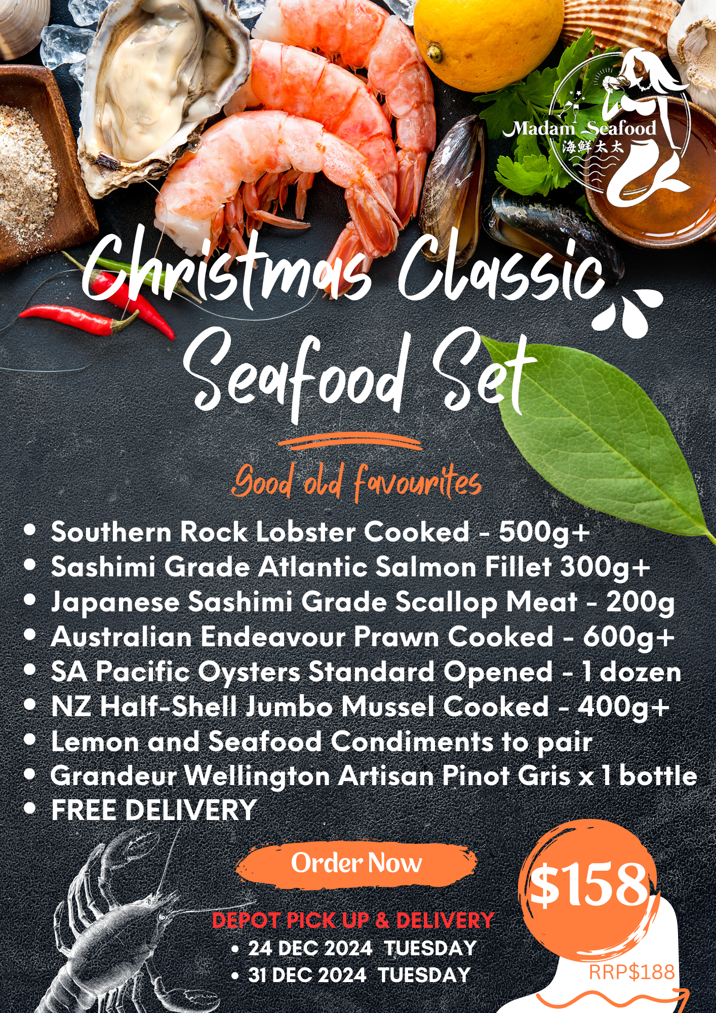 0 - PREORDER - Christmas/New Year (2024) - Classic Seafood Set